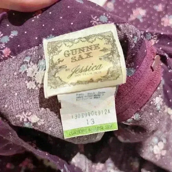 Vintage Gunne Sax 1970s Womens Floral Lace Prairie Calico Cottagecore Skirt 13 - Picture 3 of 16